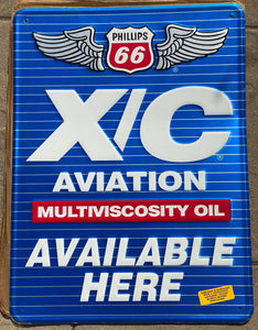 Phillips 66 Embossed Aviation Fuel Oil Sign